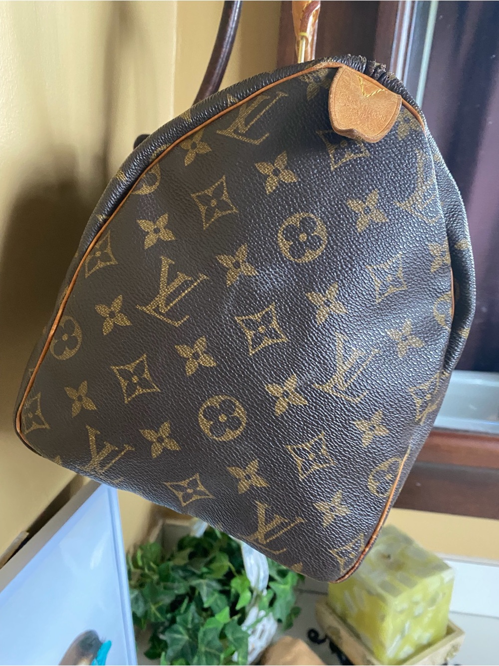 Louis Vuitton Monogram Canvas Speedy Handbag in Brown & Tan - Picture 10 of 16